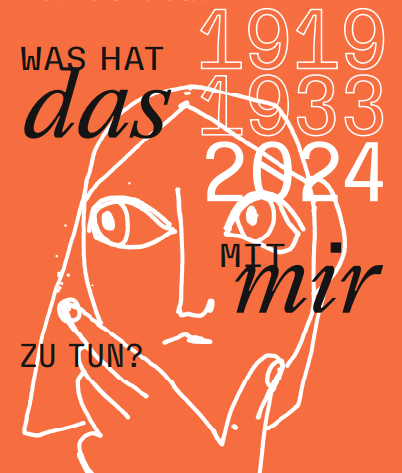 Logo 1919, 1933, 2024 - was hat das mit mir zu tun? - fragendes Gesicht